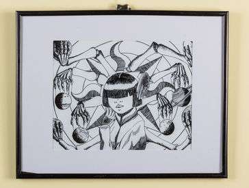 Visual representation of a goddess, and the world surrounding her