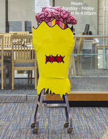 This piece symbolizes phobia of public speaking. Rapid heart rate. Mouth unable to open. Brain exploding with anxiety.