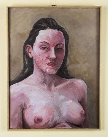 A nude figure from the chest up, facing slightly right.